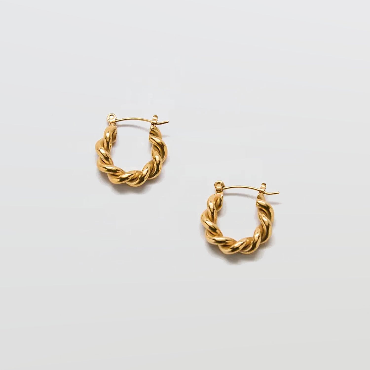 Gold Oval Twist Hoop Earrings - Admiral Row