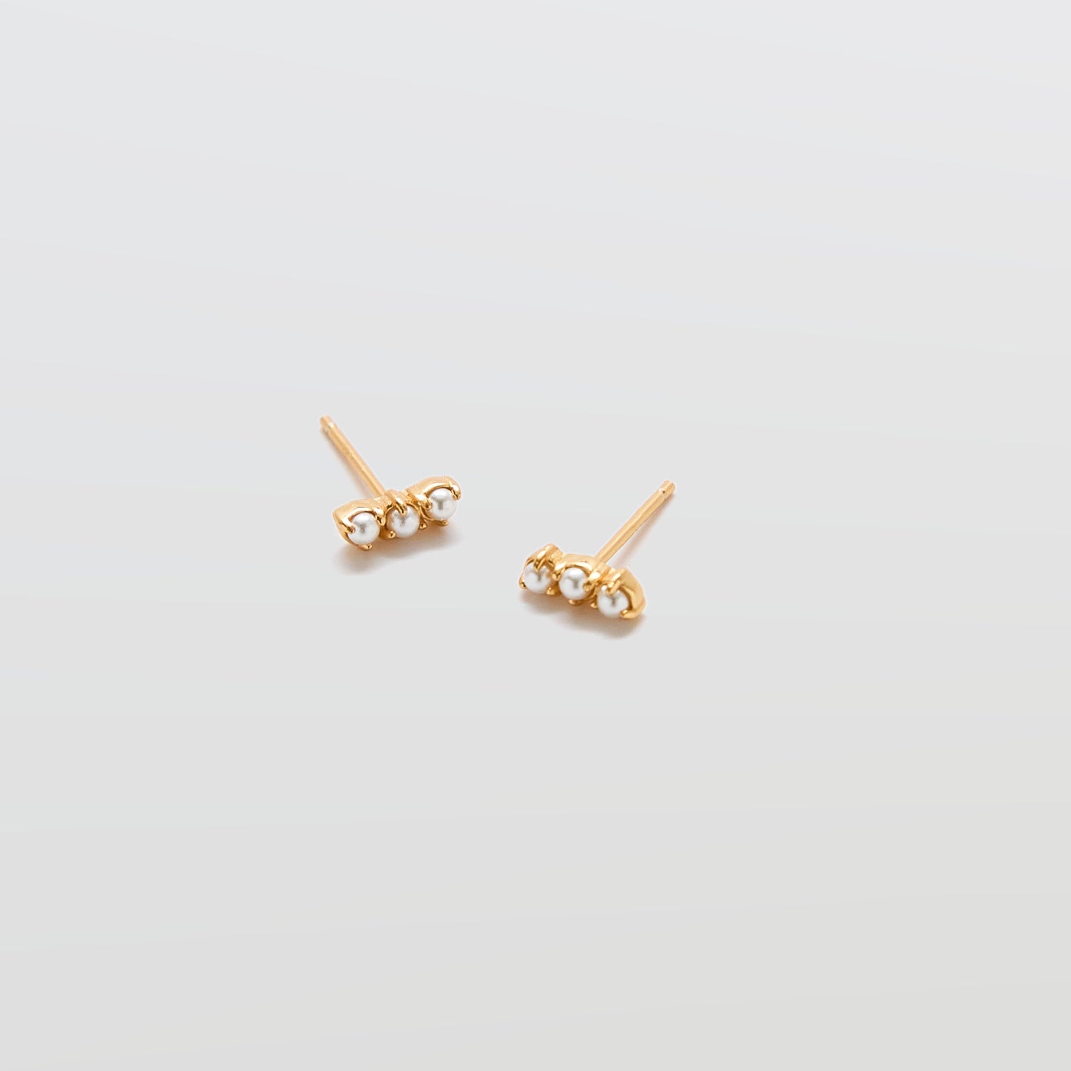 Gold Pearl Bar Earrings - Admiral Row