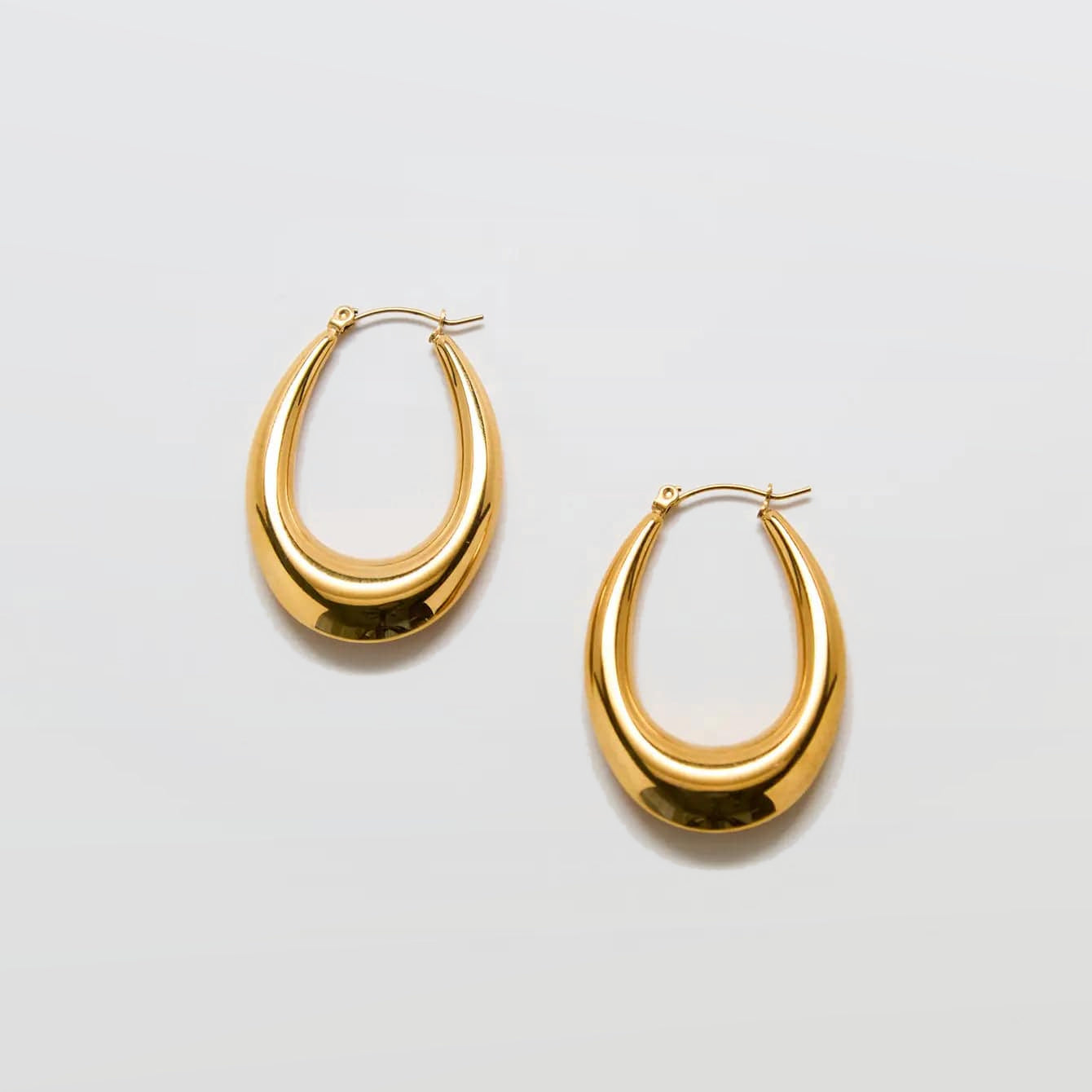 Large Gold Oval Hoop Earrings - Admiral Row