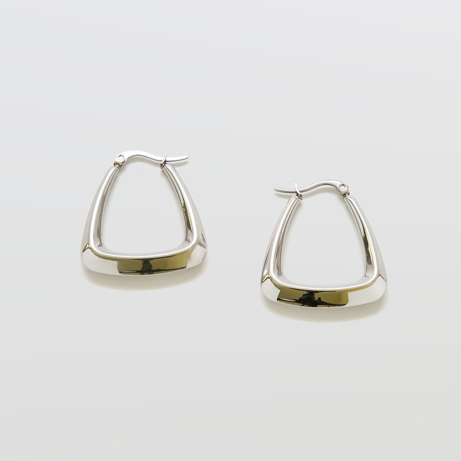 Medium Silver Triangle Hoop Earrings - Admiral Row
