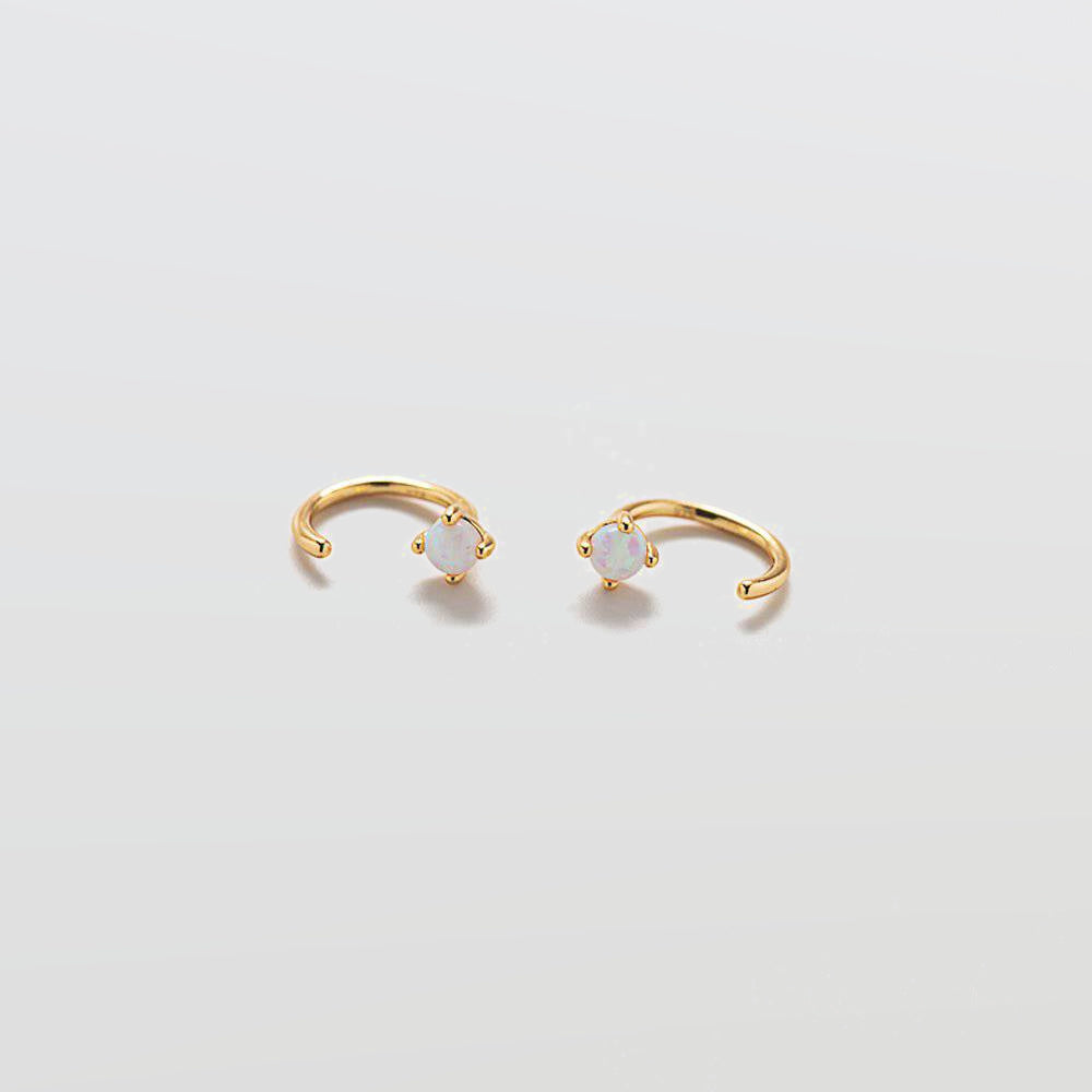 Opal Gold Open Hoop Earrings - Admiral Row