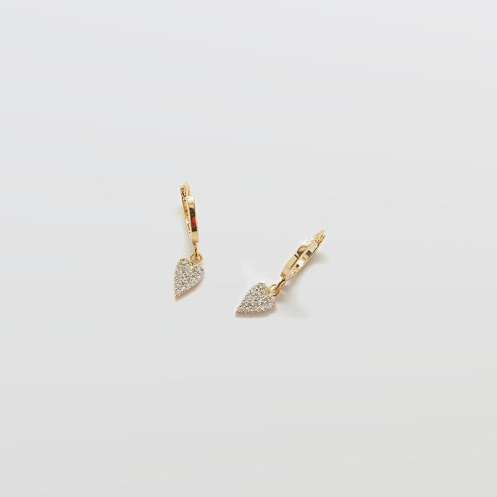 Pavé Heart Huggie Earrings - Admiral Row
