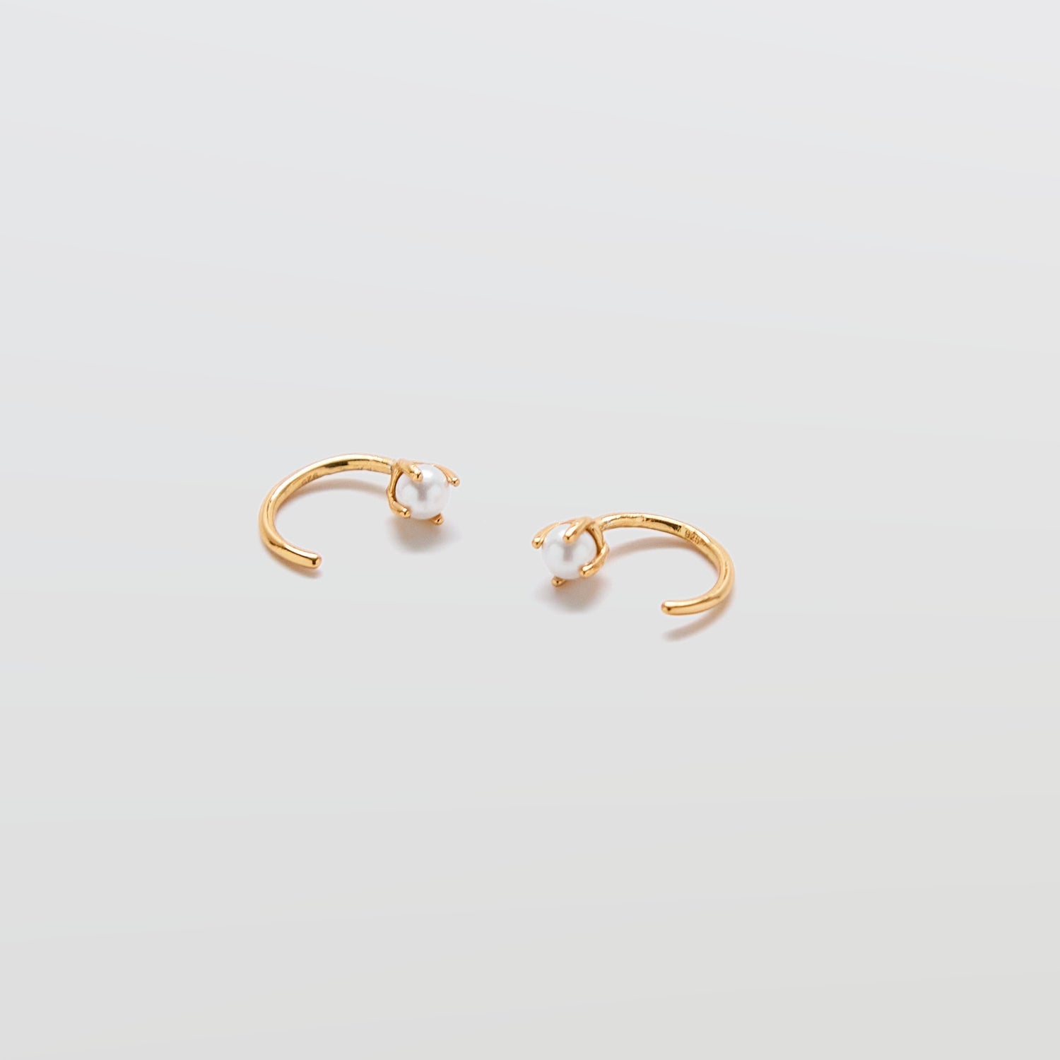 Pearl Gold Open Hoop Earrings - Admiral Row