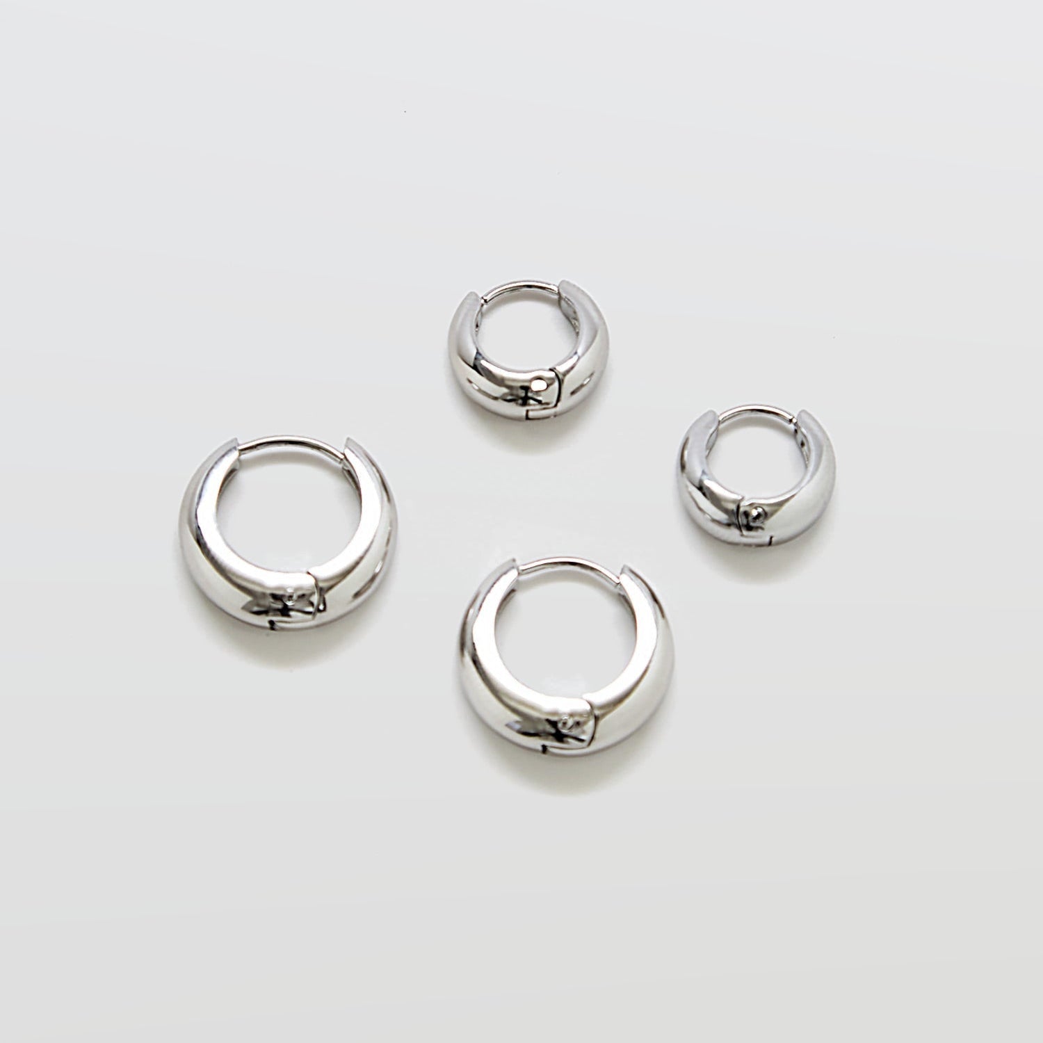 Silver Medium Double Pack - Hoop Earrings