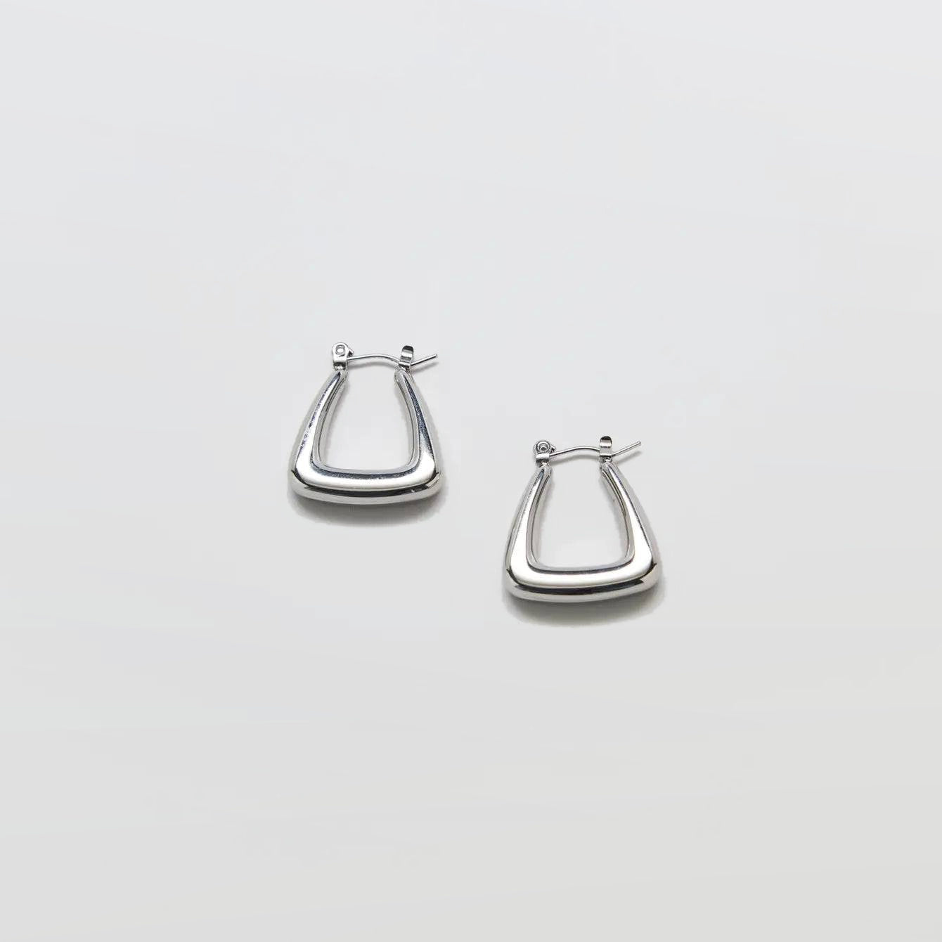 Silver Triangle Hoop Earrings - Admiral Row