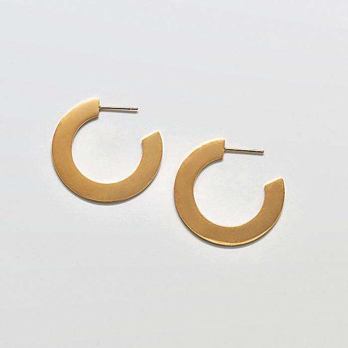 Small Gold Flat Hoop Earrings - Admiral Row