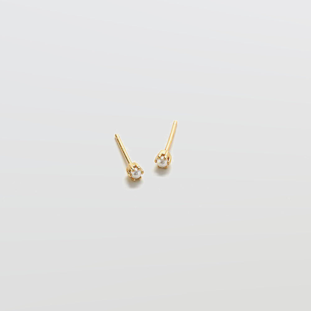 Tiny Pearl Gold Studs - Admiral Row