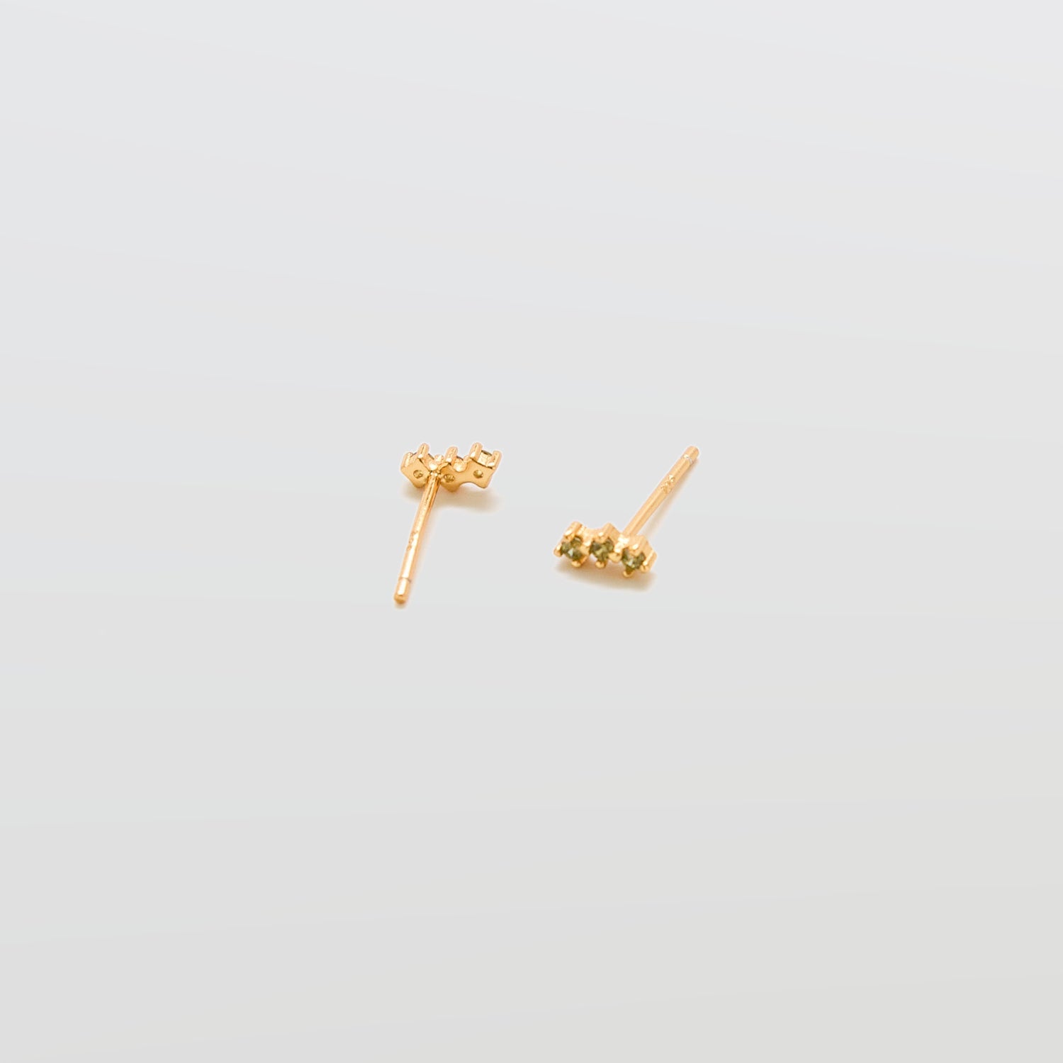 Green Olive Gold Bar Earrings - Admiral Row
