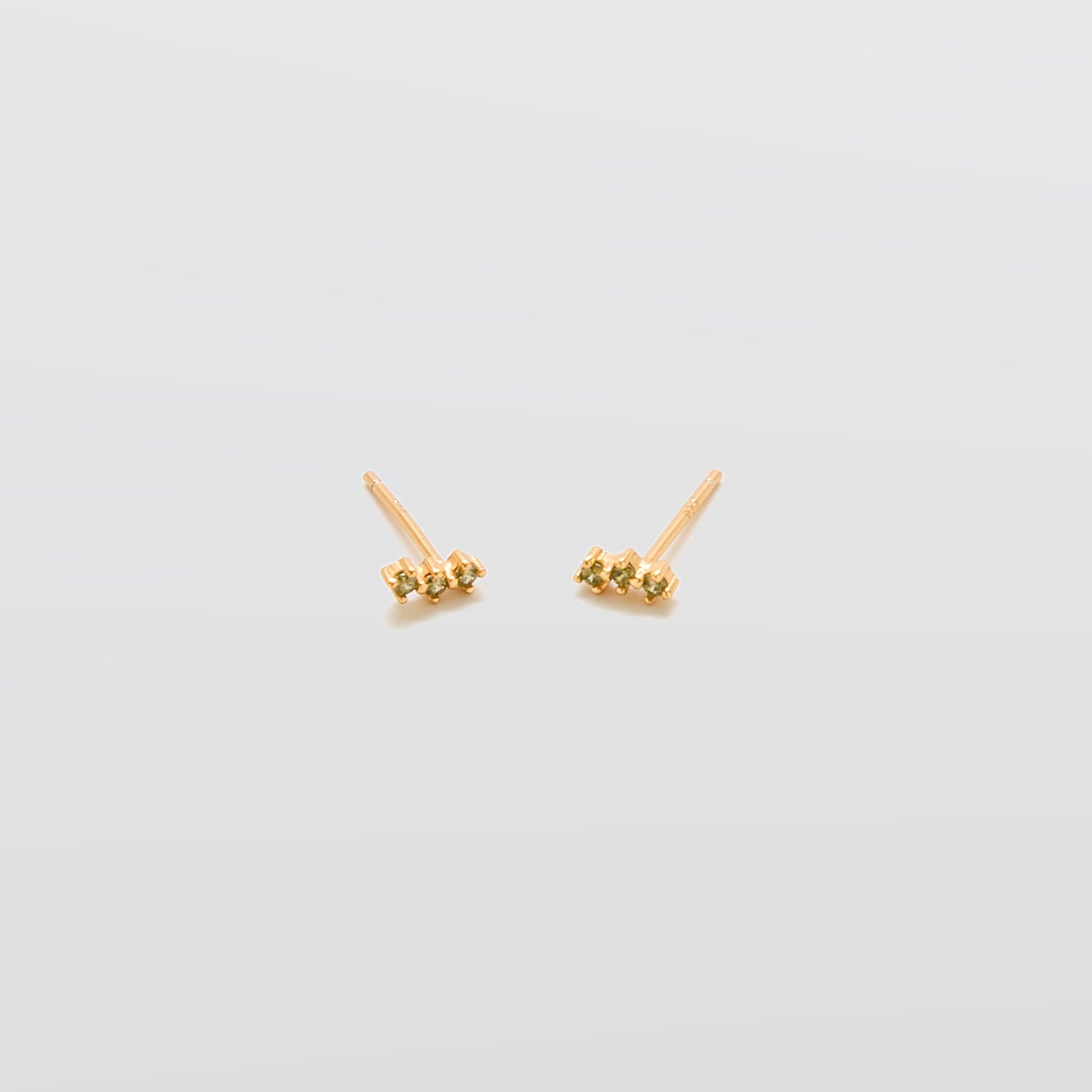 Green Olive Gold Bar Earrings - Admiral Row