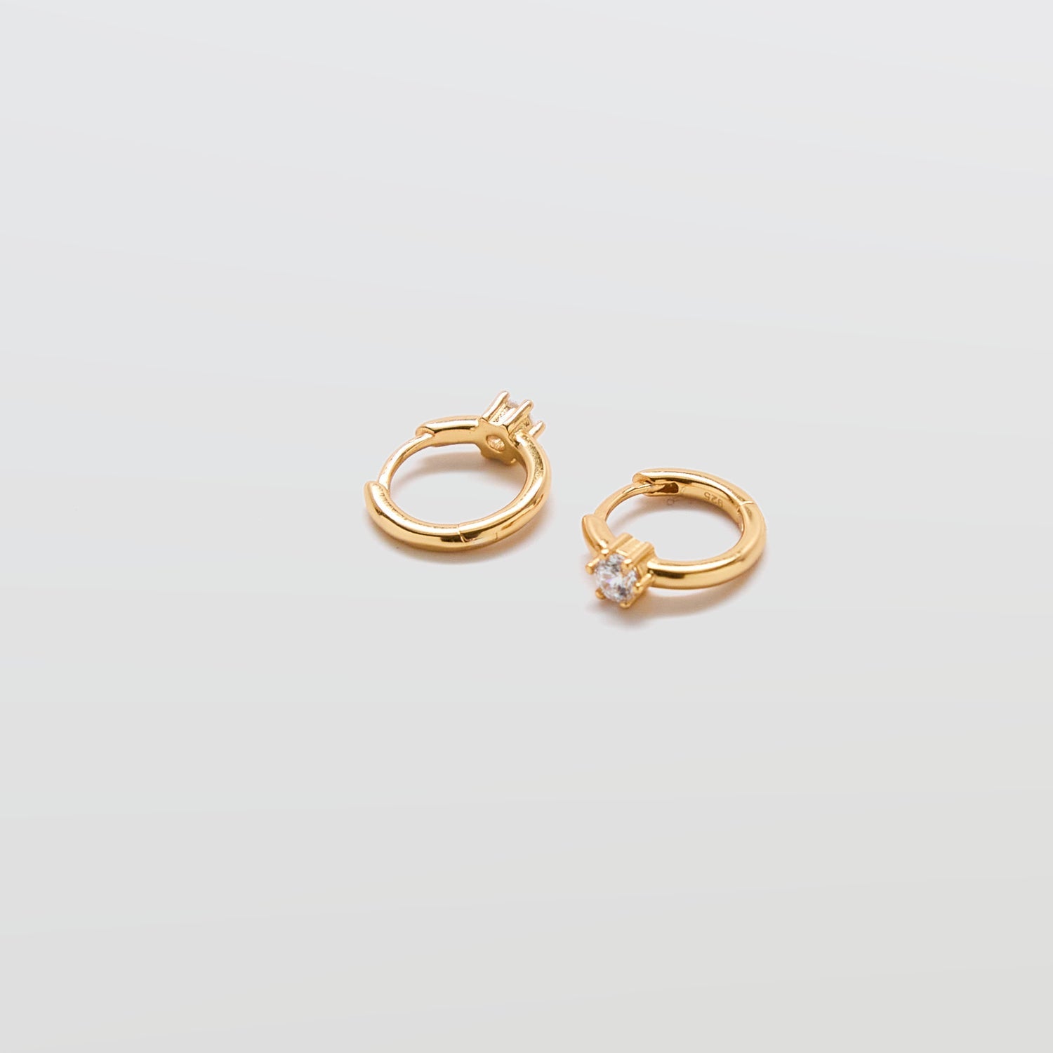 White CZ Mini Huggie Hoop Earrings - Admiral Row