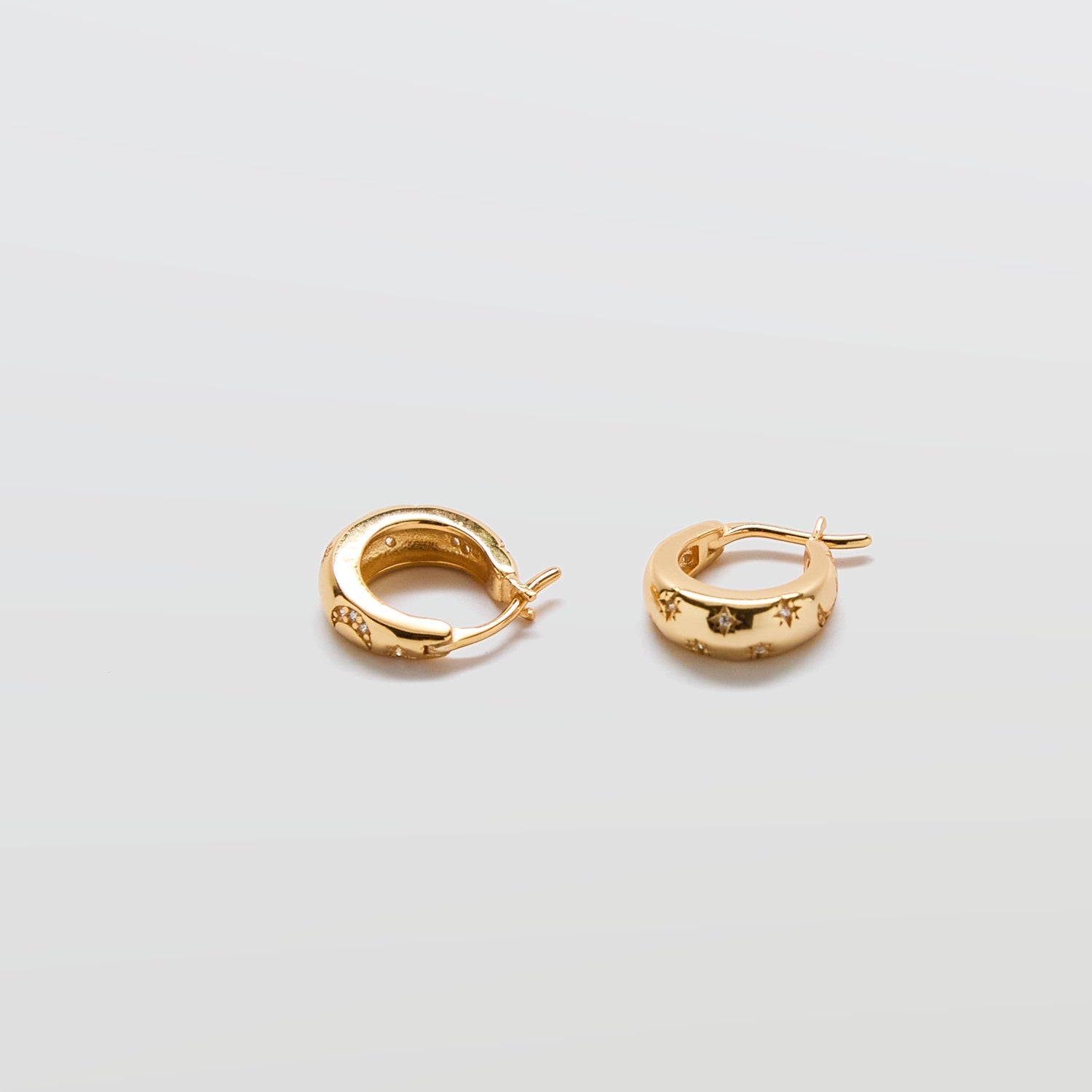 Moon & Star Gold Hoop Earrings - Admiral Row