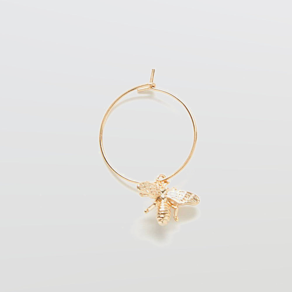 Gold Bee Hoop Drop Earrings - Admiral Row