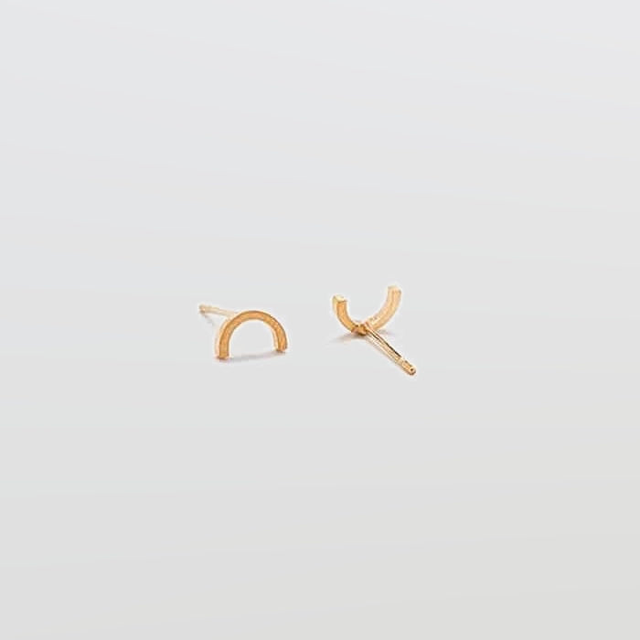Gold Mini Arc Stud Earrings - Admiral Row