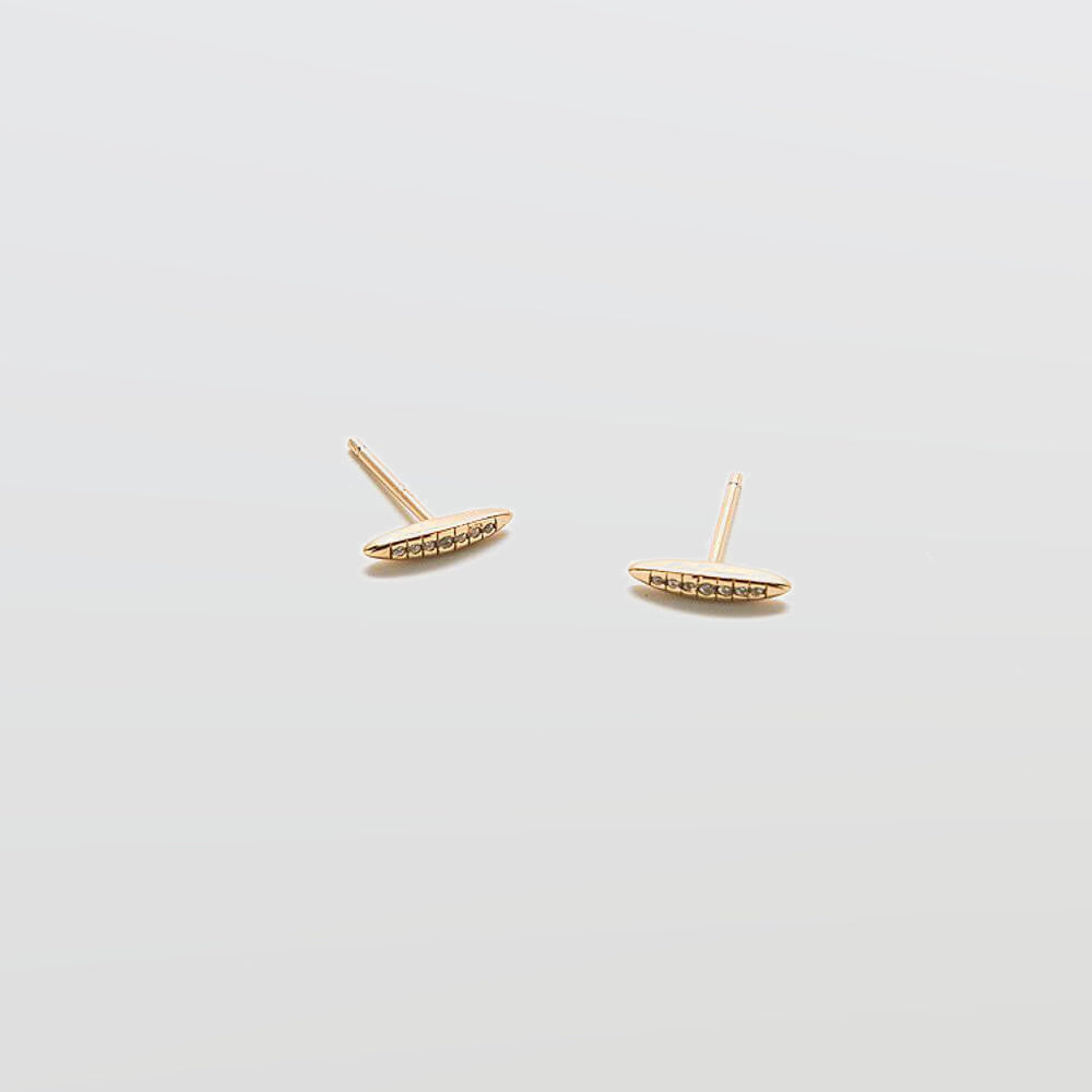 Gold Pavé Bar Stud Earrings - Admiral Row
