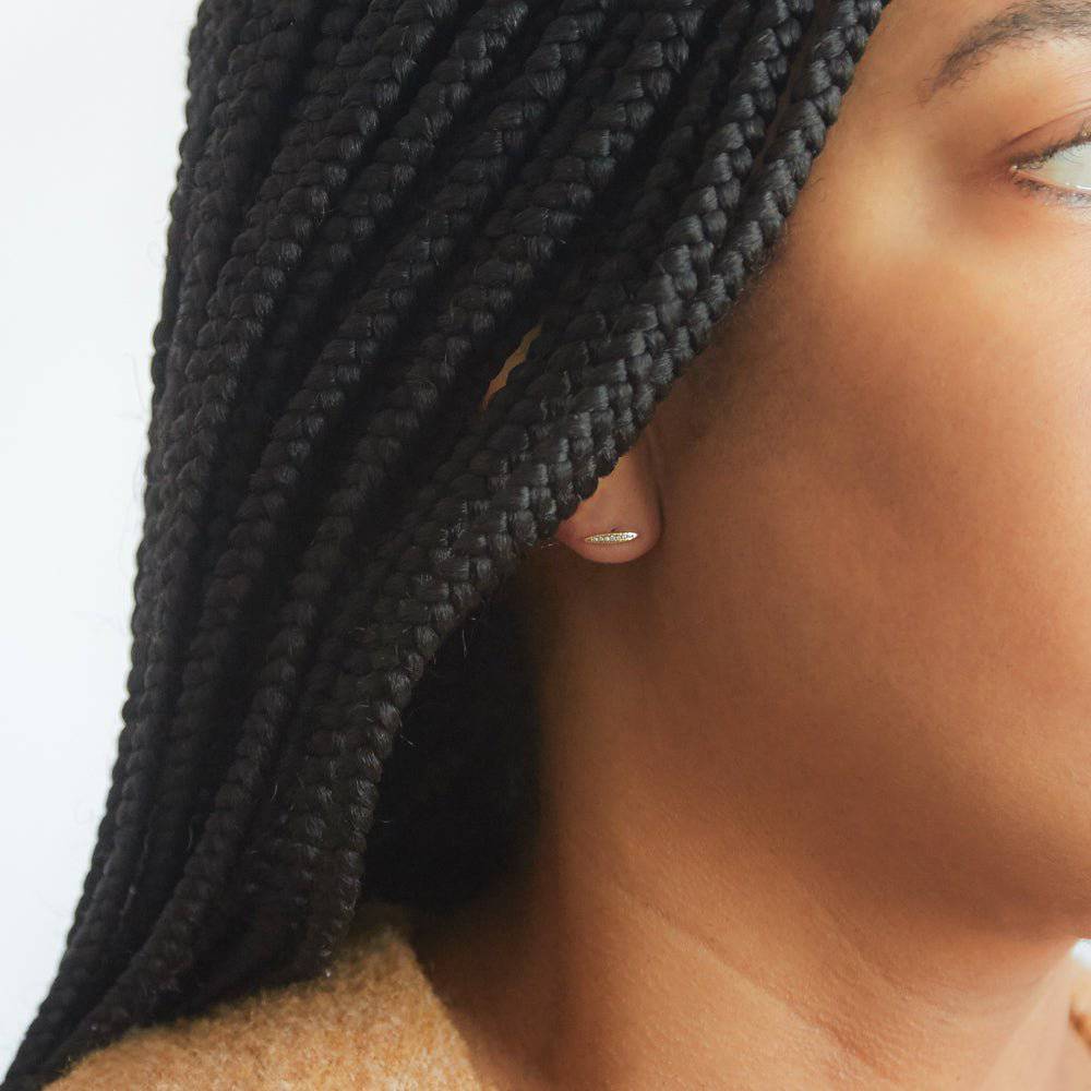 Gold Pavé Bar Stud Earrings - Admiral Row