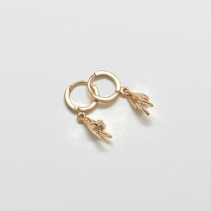 Gold Peace Huggie Earrings - Admiral Row