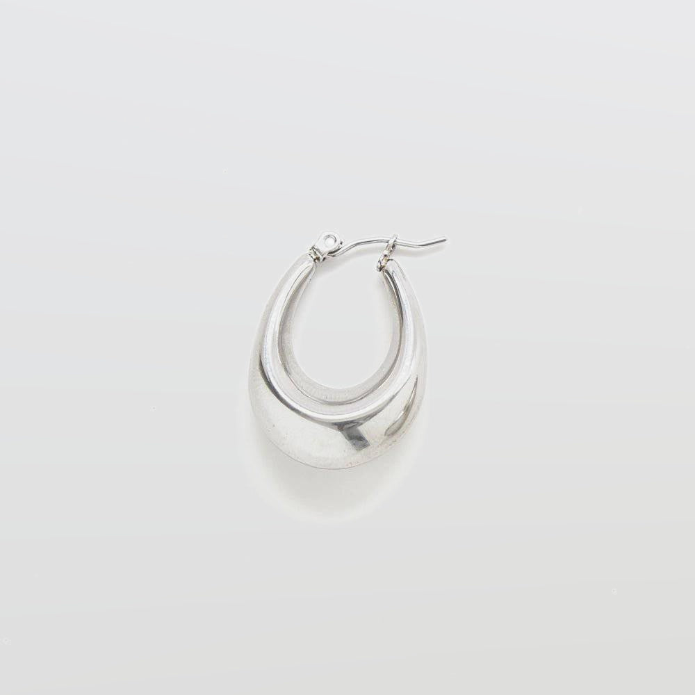 Silver Oval Hoop Earrings - Admiral Row
