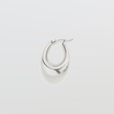 Silver Oval Hoop Earrings - Admiral Row