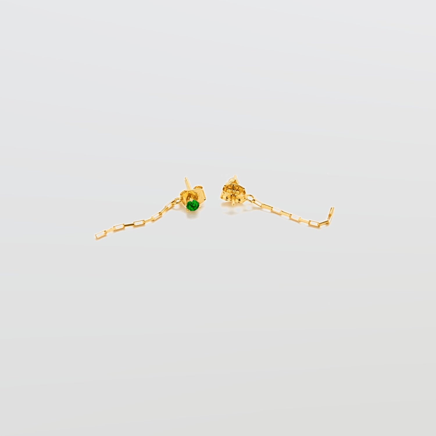 Green CZ Chain Jacket Earrings - Admiral Row