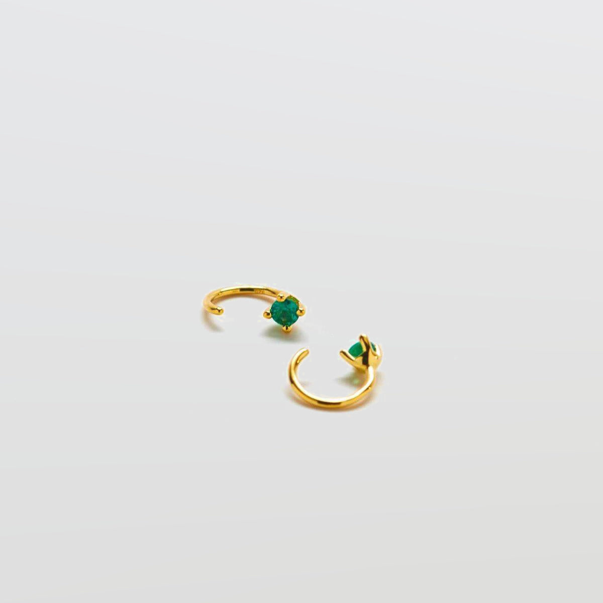 Green CZ Open Hoop Earrings - Admiral Row