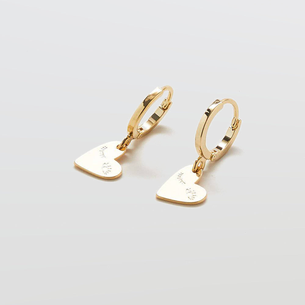 Heart-Eye Huggie Earrings - Admiral Row