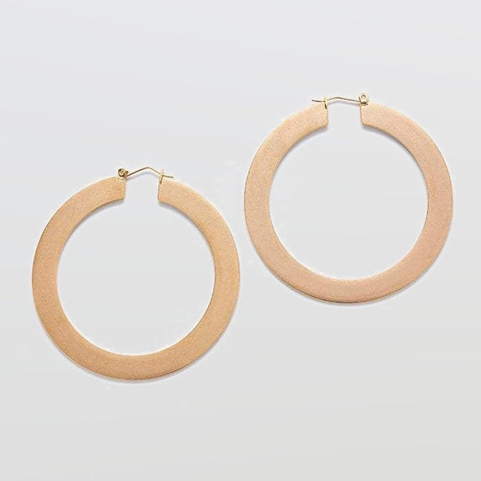 Matte Large Gold Hoop Earrings - Admiral Row