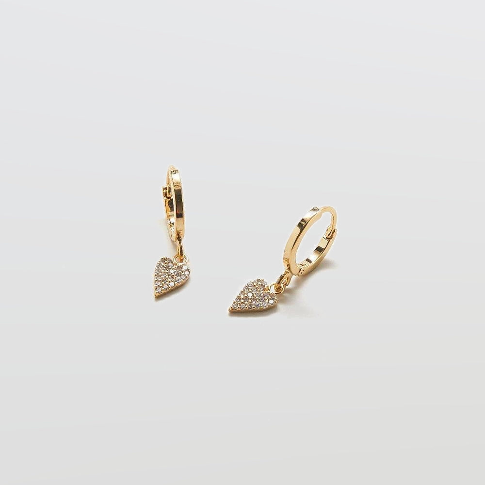 Pavé Heart Huggie Earrings - Admiral Row