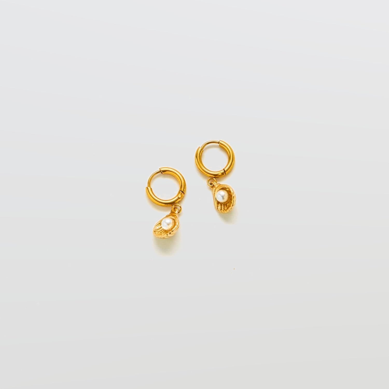 Pearl Shell Huggie Earrings - Admiral Row