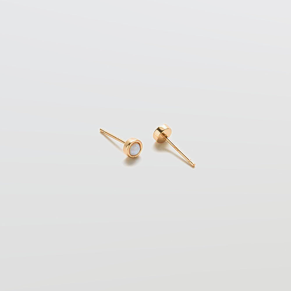 Round Opal Stud Earrings - Admiral Row