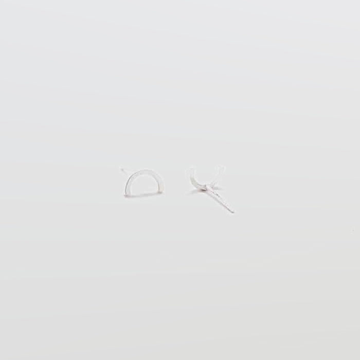 Silver Mini Arc Stud Earrings - Admiral Row