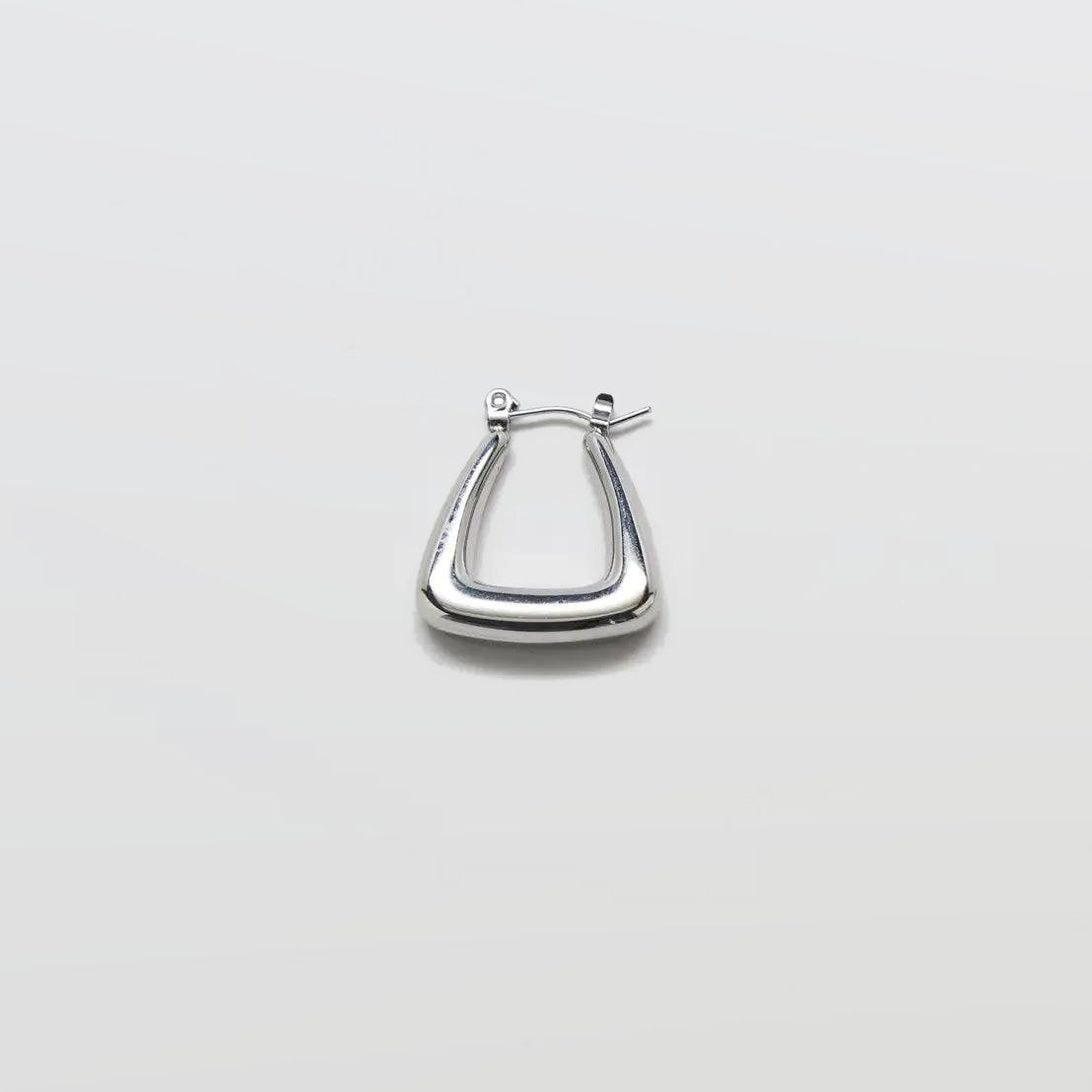 Silver Triangle Hoop Earrings - Admiral Row