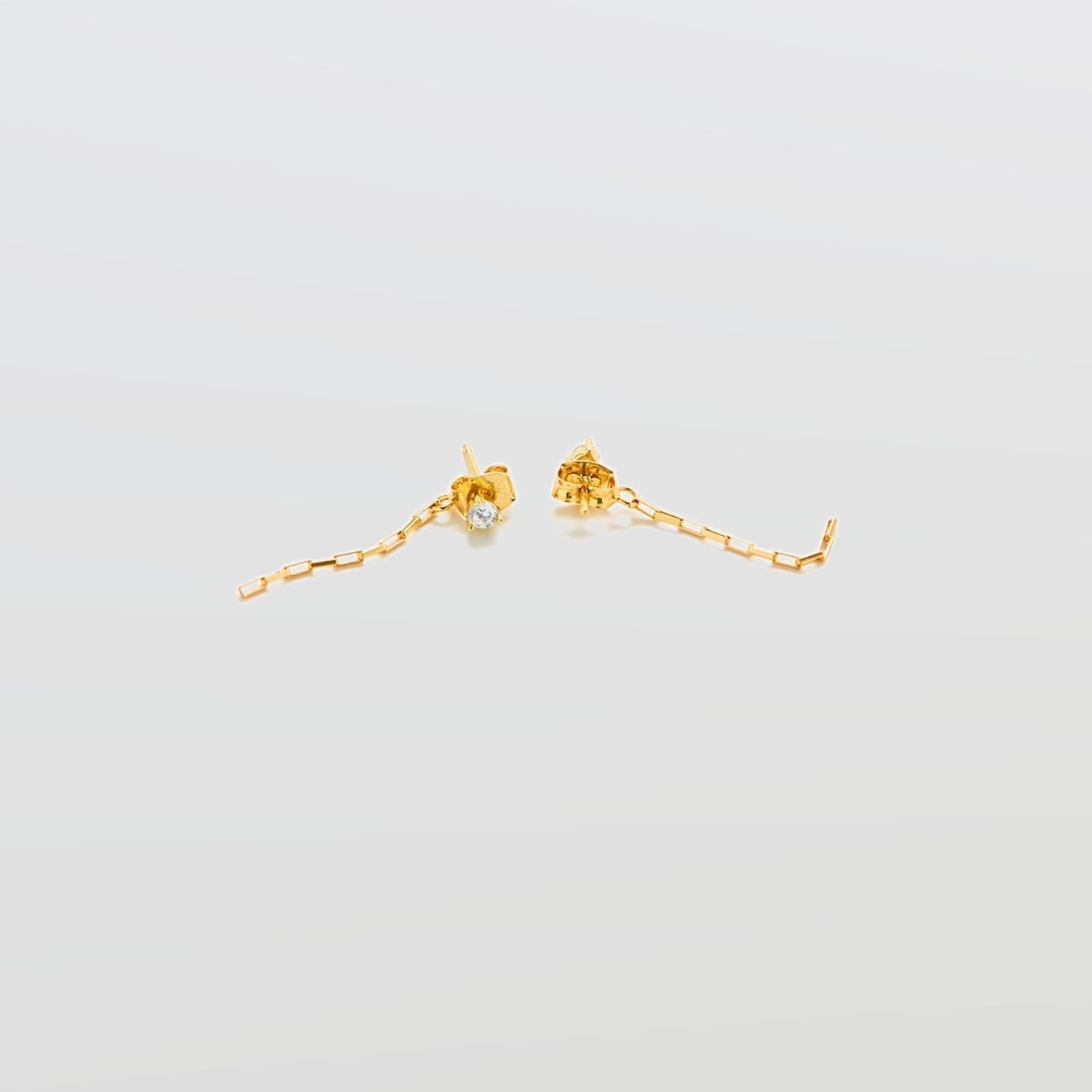White CZ Chain Jacket Earrings - Admiral Row