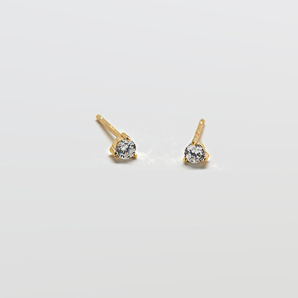 White CZ Round Stud Earrings - Admiral Row