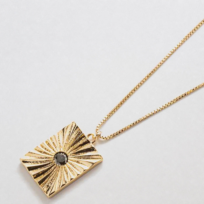 Black Pave Medallion Necklace - Admiral Row