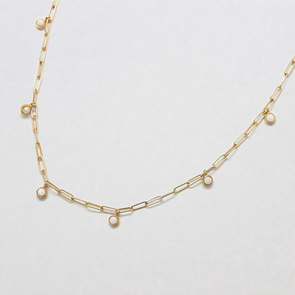 Chain Link Opal Choker Necklace - Admiral Row