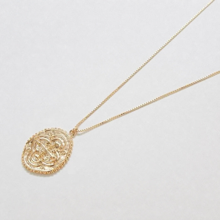 Cross Gold Medallion Necklace - Admiral Row