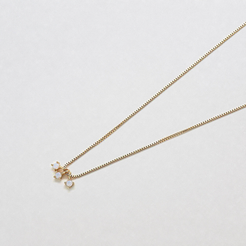 Dainty Opal Cluster Charm Necklace - Admiral Row