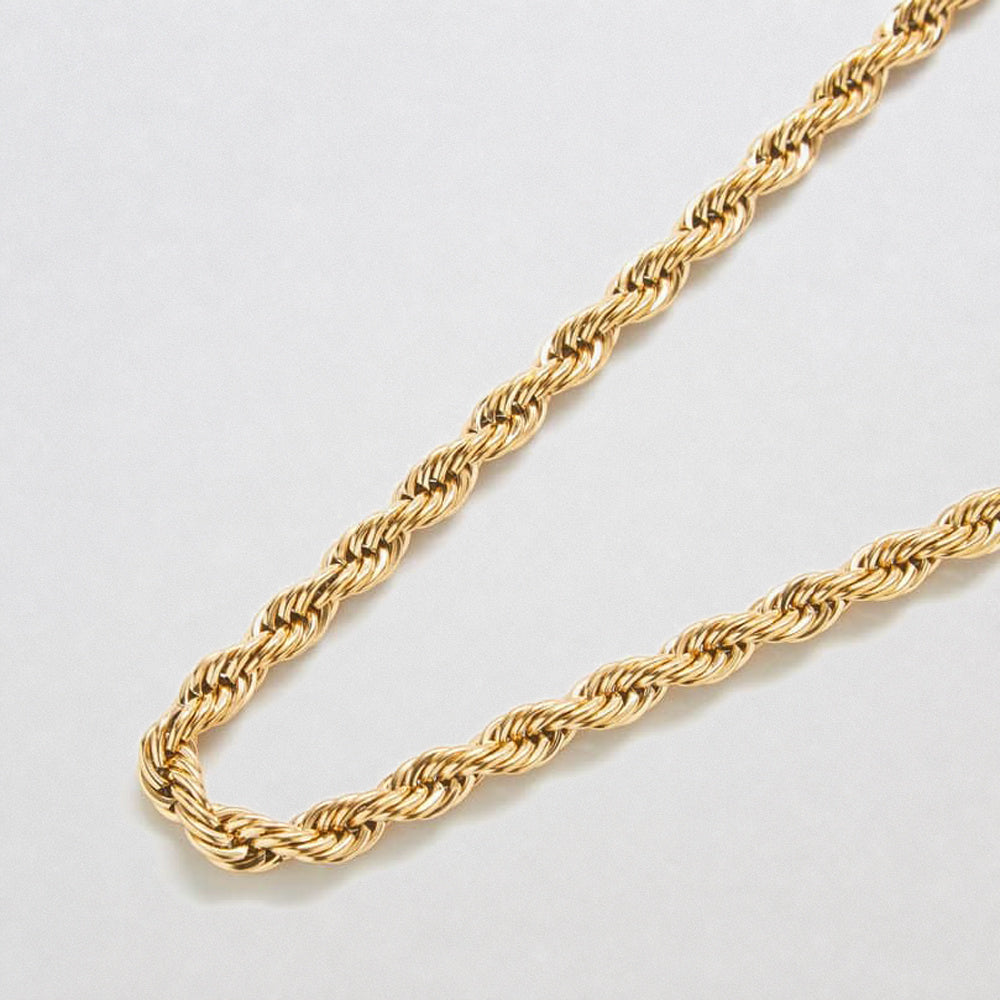 Gold Chunky Rope Chain Necklace