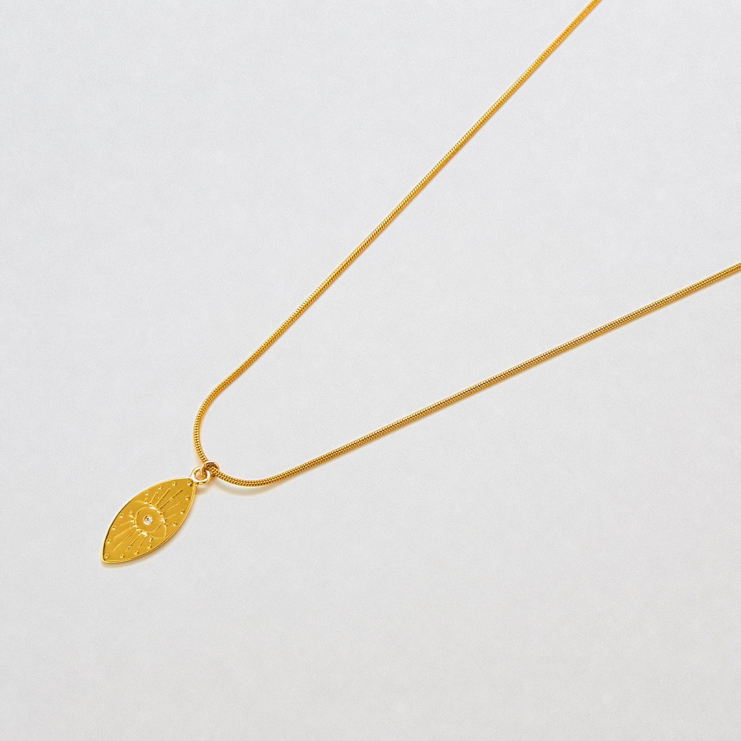 Gold Oval Evil Eye Necklace - Admiral Row