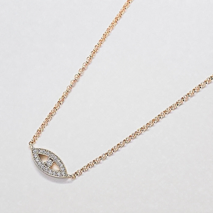 Gold Pave Evil Eye Necklace - Admiral Row
