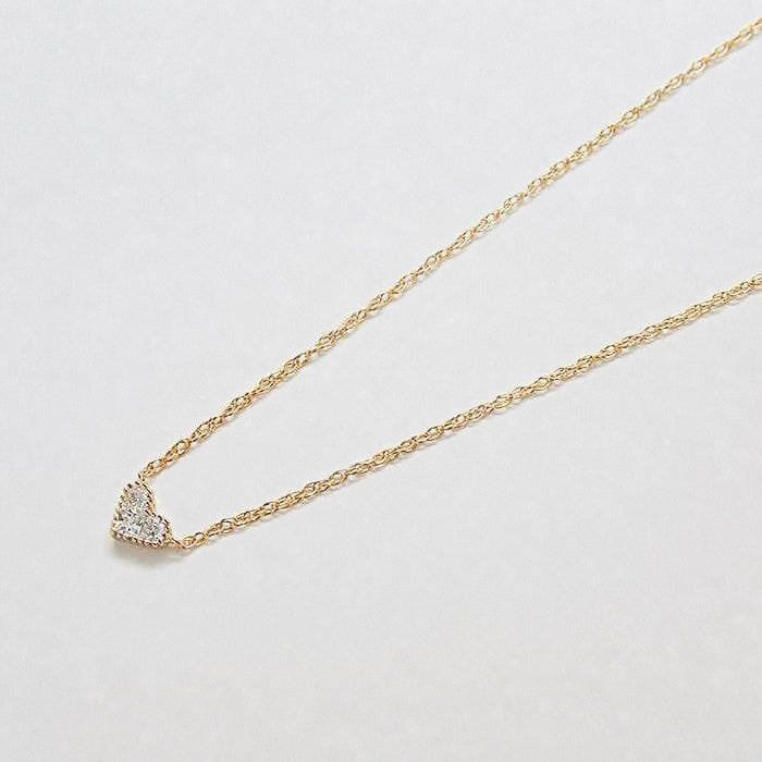 Gold Pave Heart Necklace - Admiral Row