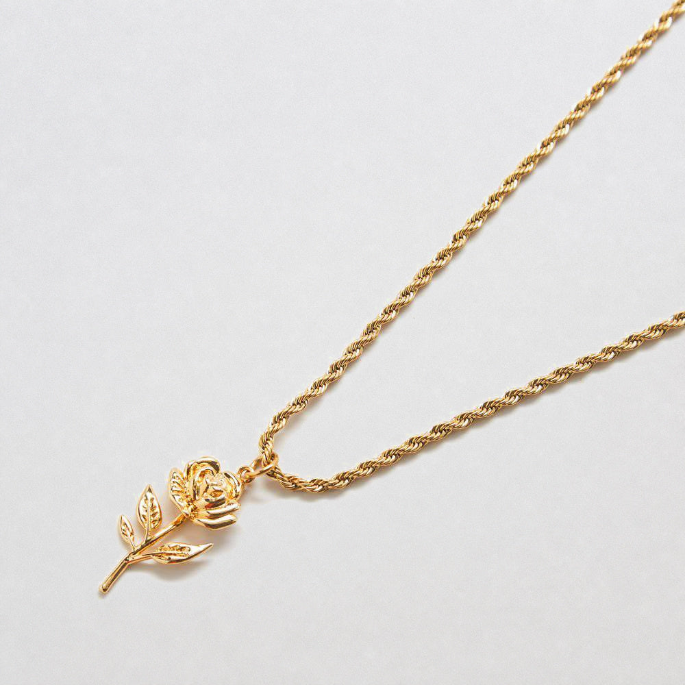 Gold Rose Charm Necklace - Admiral Row