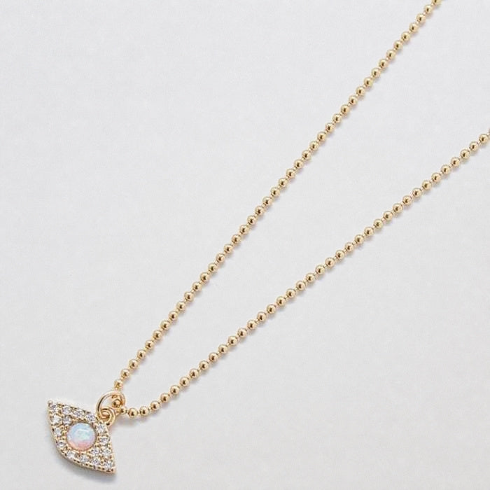 Opal Pave Gold Eye Necklace - Admiral Row