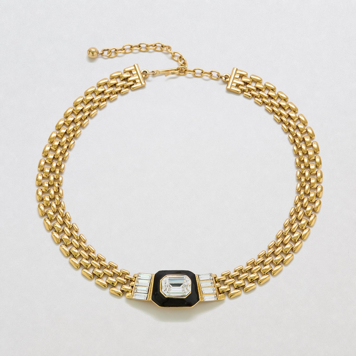 Vintage Napier Gold Pave Statement Necklace