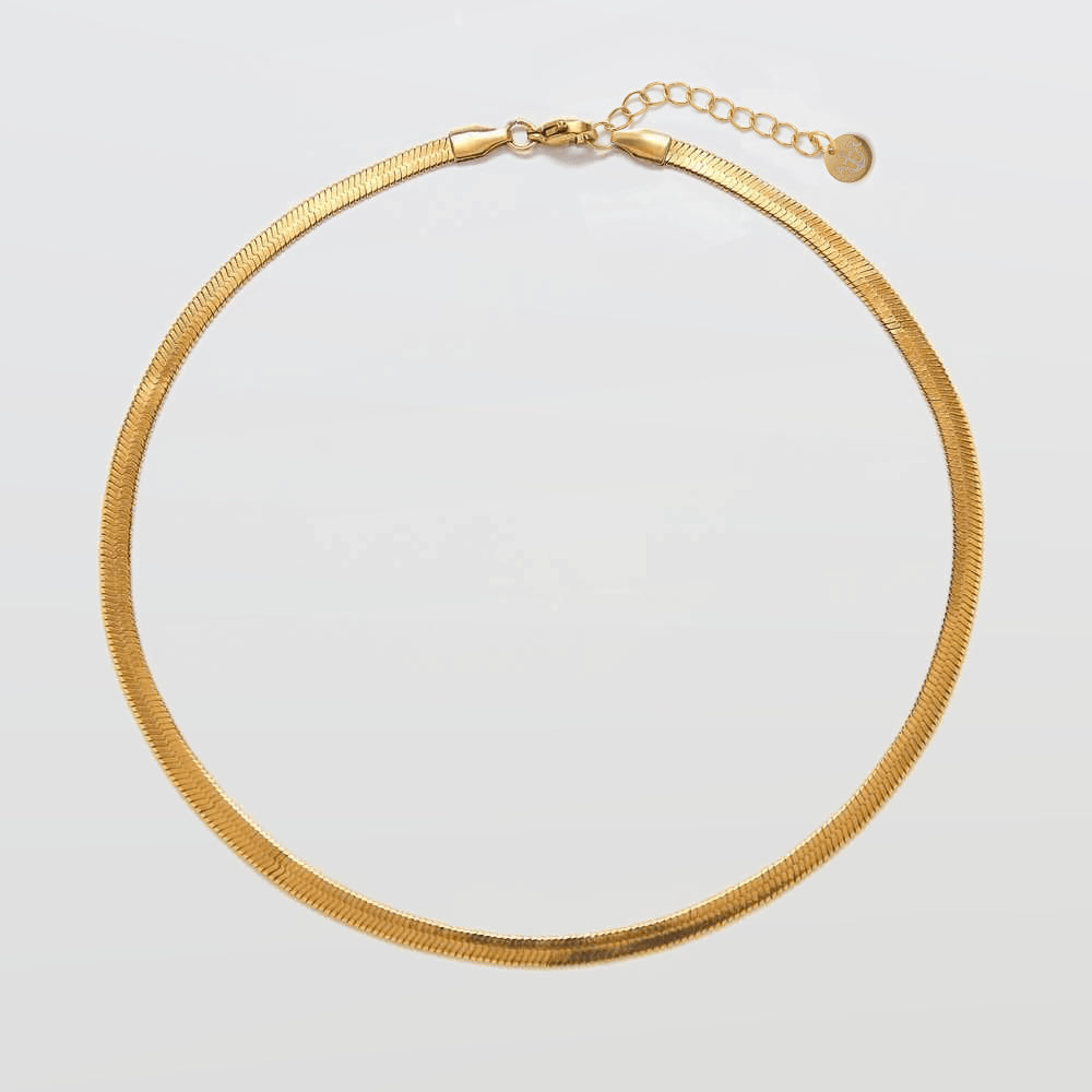 Gold Herringbone Necklace - Imperfect - Admiral Row