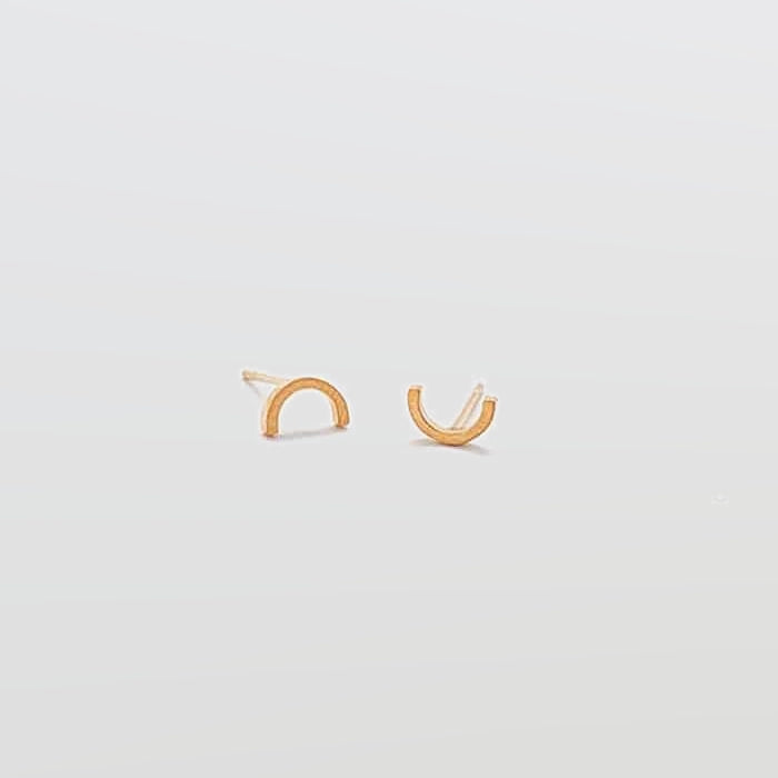 Gold Mini Arc Stud Earrings - Imperfect - Admiral Row