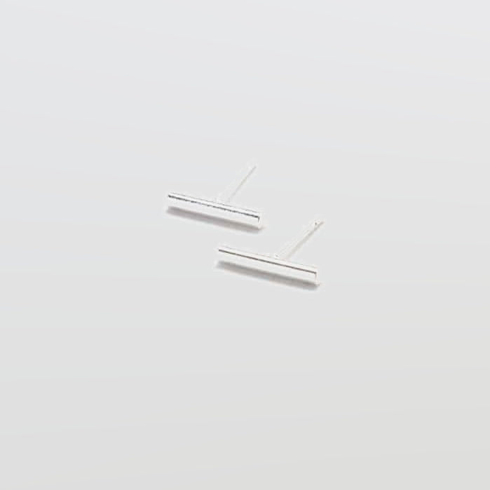 Silver Slim Bar Earrings - Imperfect - Admiral Row