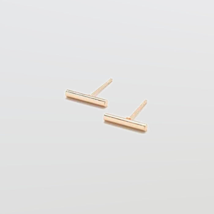 Slim Gold Bar Earrings - Imperfect - Admiral Row