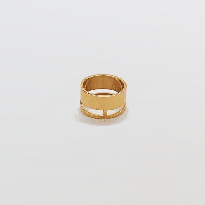 Gold Geo Wide Bar Ring - Imperfect - Admiral Row
