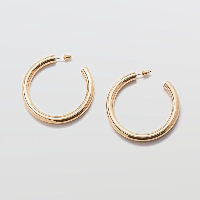 Medium Gold Hoop Earrings - Imperfect - Admiral Row